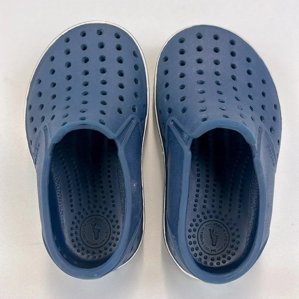 NATIVE Miles Navy Blue Slip-On Waterproof Shoes Size C6